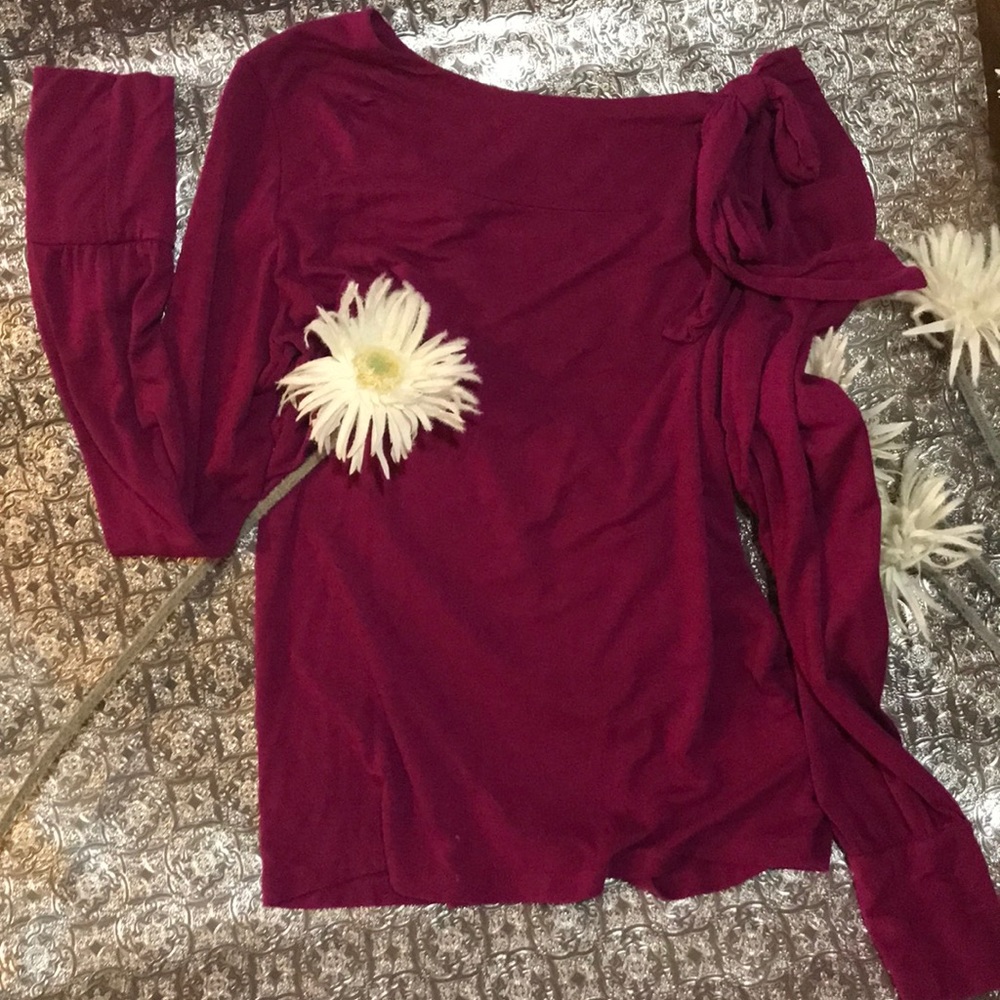 Long sleeve Fuchsia color blouse